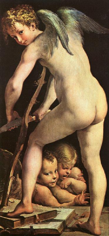 Girolamo Parmigianino Cupid Carving his Bow Germany oil painting art